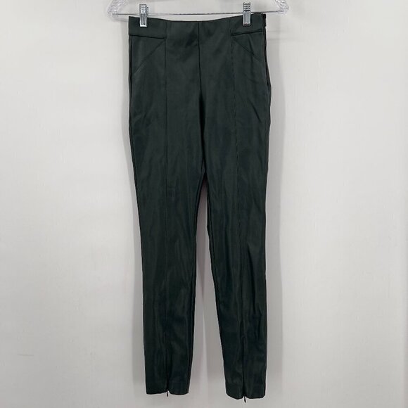 ZARA Womens High Rise Faux Leather Ankle Zip Leggings. Size XS - Picture 1 of 9
